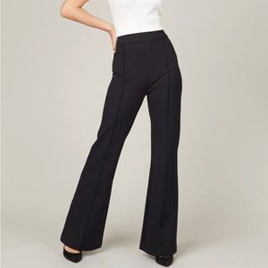 Spanx “The Perfect Pant” Hi-Rise Flare Black Suede Size M Tall